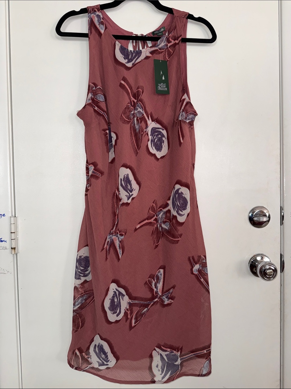 WILD FABLE Mauve Pink Floral Sleeveless Midi Dress